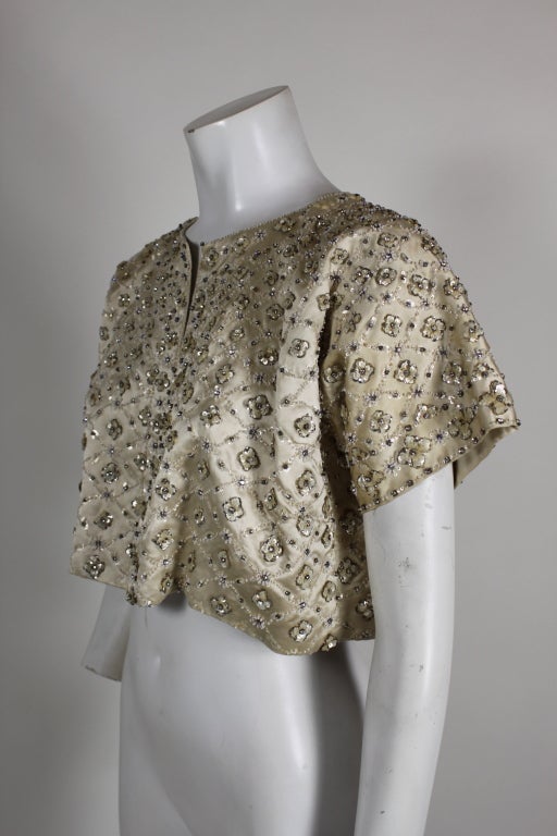 Women's Christian Dior Lifetime Couture 1950s Ivory Beaded Evening Jacket For Sale