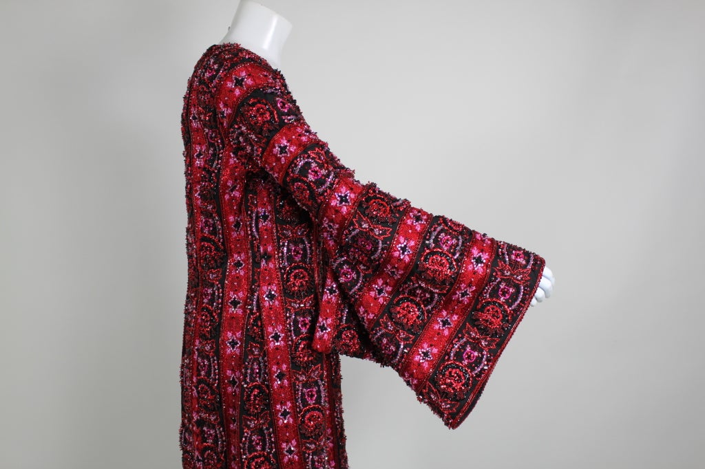 Carolina Herrera Embellished Brocade Coat with Kimono Sleeves 3