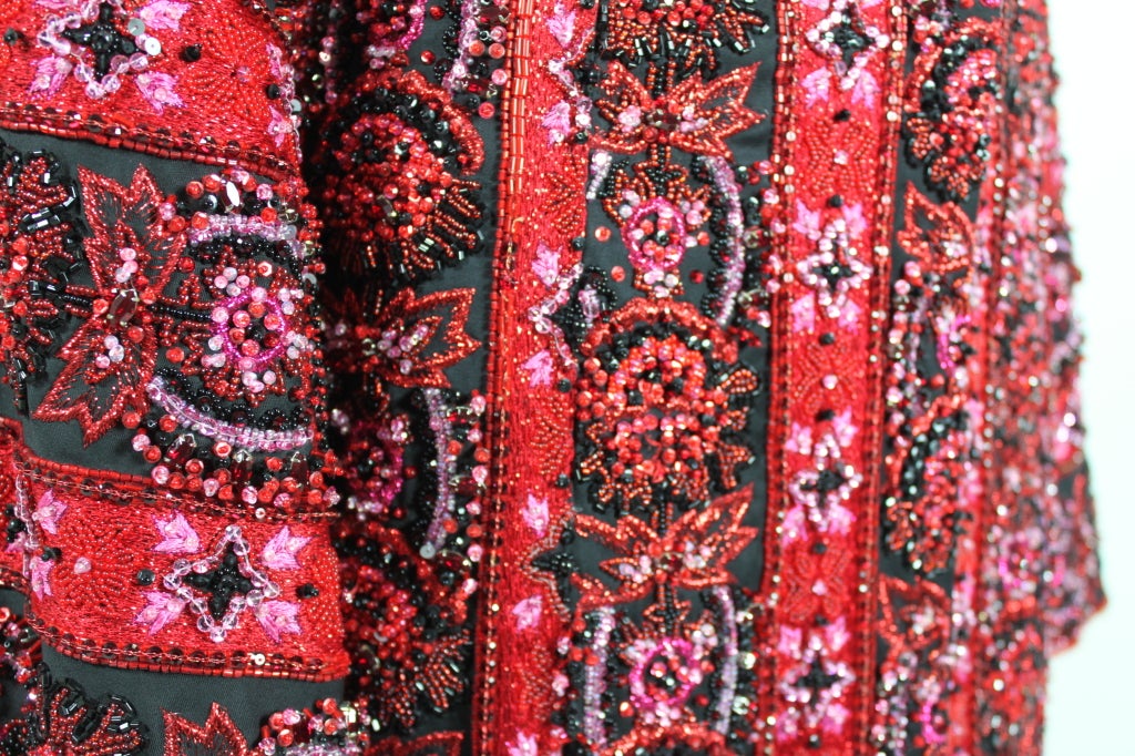 Carolina Herrera Embellished Brocade Coat with Kimono Sleeves 4