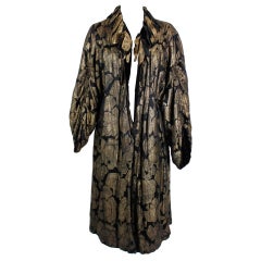 1920s Gold Lamé and Black Velvet Coat