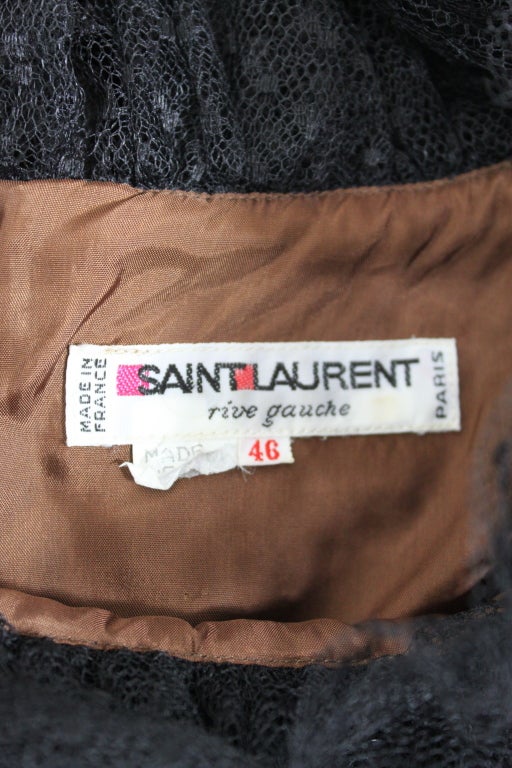 Yves Saint Laurent Black Ribbon & Sequin Party Dress For Sale 3