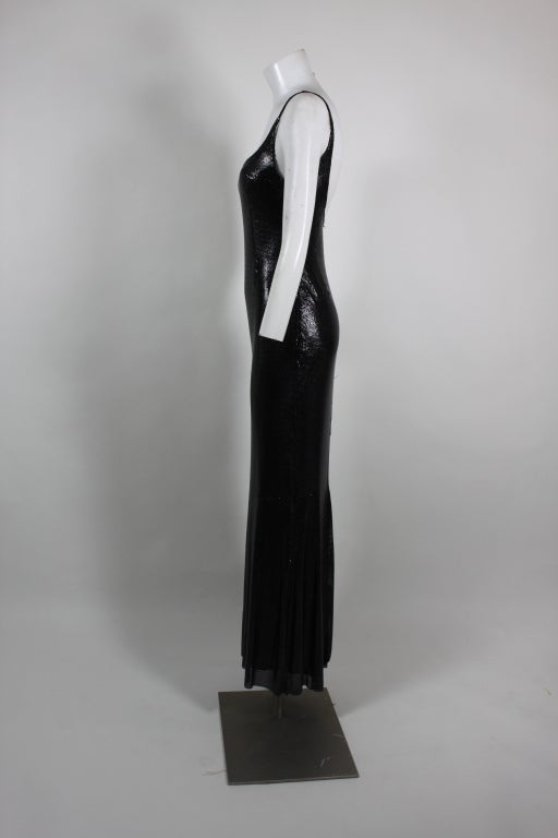 Women's Atelier Versace Black Metal Mesh Gown