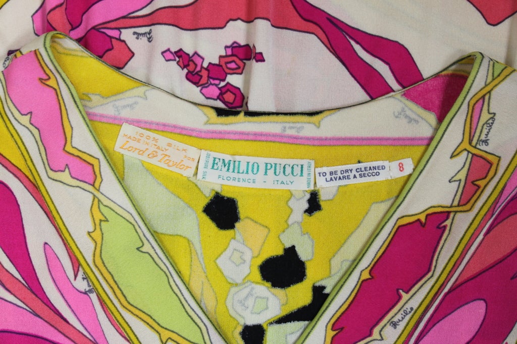 Pucci Pink, Yellow, and Green Butterfly Print Mini Dress 5
