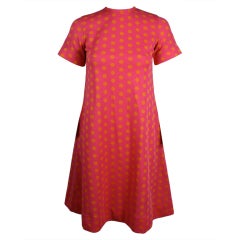 Vintage Rudi Gernreich Pink Mod Dress with Orange Polkadots