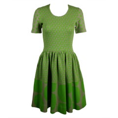 Rudi Gernreich Neon Green & Grey Dress