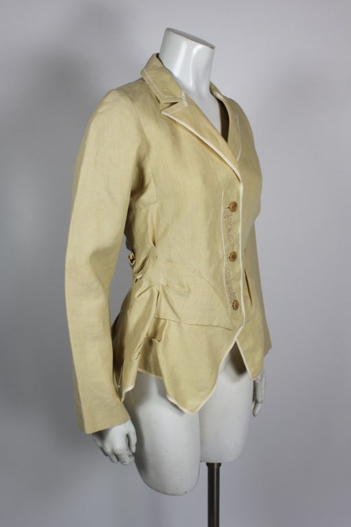 Brown Girbaud 1990s Sandy Deconstructed Tailored Jacket For Sale
