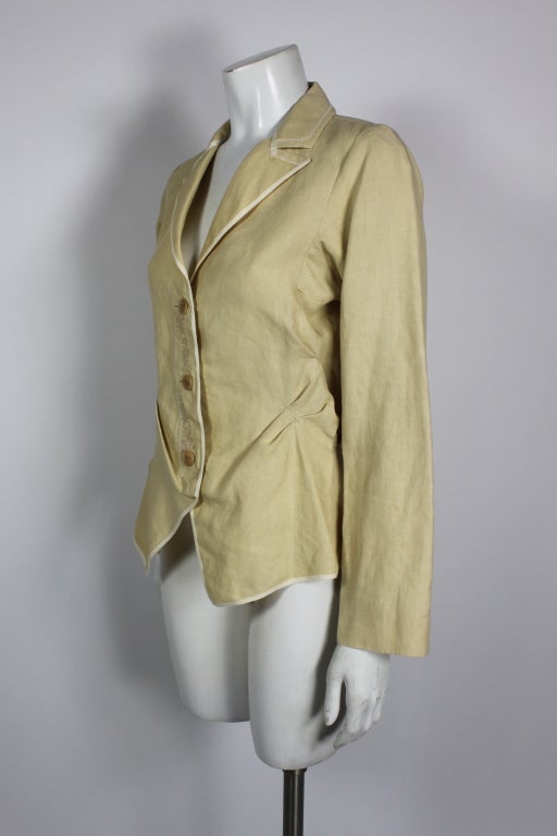 Girbaud 1990s Sandy Deconstructed Tailored Jacket In Excellent Condition For Sale In Los Angeles, CA