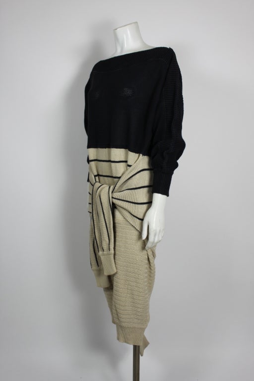 Castelbajac 1980s Avant-Garde Double Sleeve Sweater Dress In Excellent Condition In Los Angeles, CA
