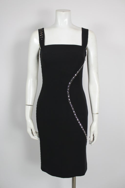 Versace Black Sexy Body Con Studded Dress In Excellent Condition For Sale In Los Angeles, CA