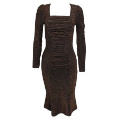 Vivienne Westwood Bronze Lurex Ruched Dress