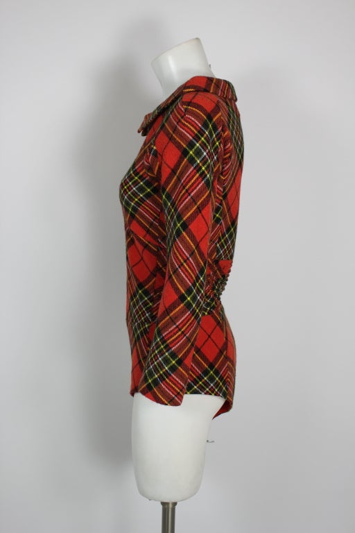 Junya Watanabe for Comme des Garcons Tartan Bodysuit In Excellent Condition For Sale In Los Angeles, CA