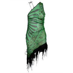 Zandra Rhodes Asymmetrical Dress w Shawl Zandra Rhodes Asymmetrical Dress w Shawl