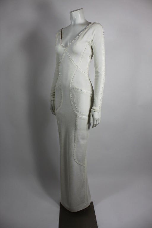 Atelier Versace Iridescent Lurex Gown with Rhinestones