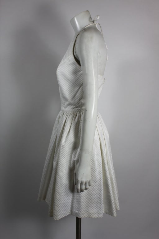 Gucci Flirty White Pique Halter Dress 1