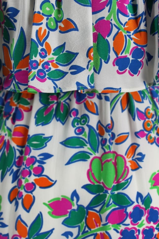 Yves Saint Laurent Vibrant Floral Silk Halter Maxi Dress 2