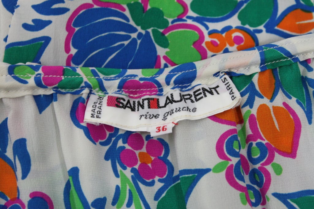 Yves Saint Laurent Vibrant Floral Silk Halter Maxi Dress 3