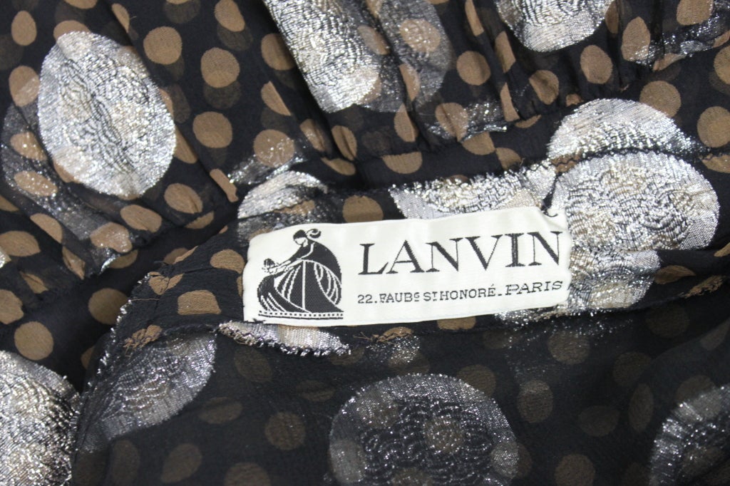 Lanvin Lurex Polka Dot Dress with Ruffled Hem 4
