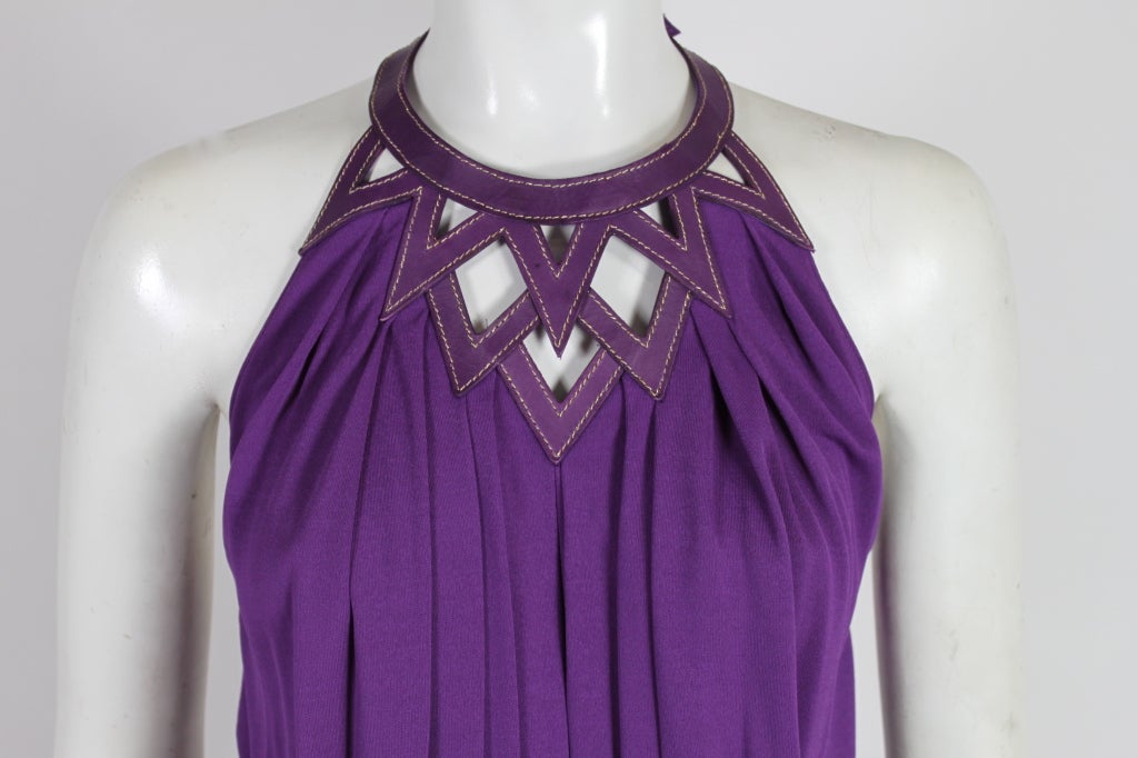 Genny by VERSACE 1980s Plum Pleated Jumpsuit 2