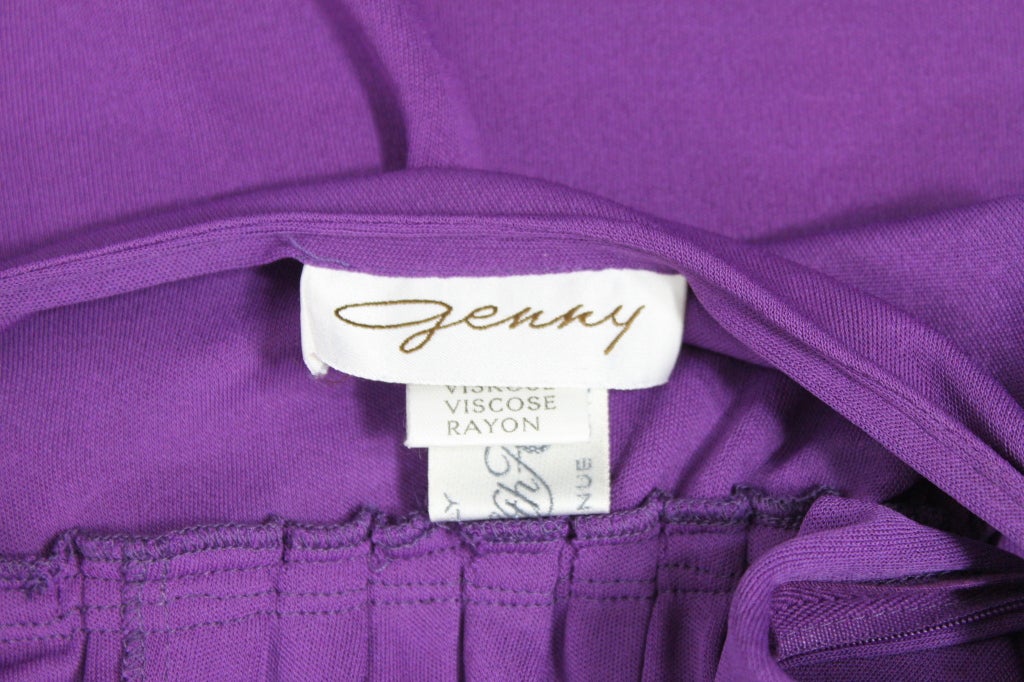 Genny by VERSACE 1980s Plum Pleated Jumpsuit 6