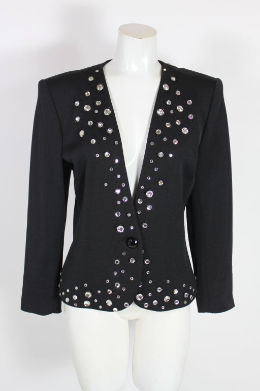 Yves Saint Laurent Jacket with Scattered Rhinestone Detail at 1stDibs