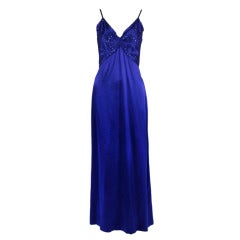 Christian Dior Jeweltone Blue ENSEMBLE - Gown with Caftan