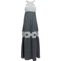Missoni Stone Gray Silk Chiffon Gown with Sculptural Beading