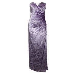Vintage Givenchy Couture Luxe Lavender Cheetah Gown with Wrap
