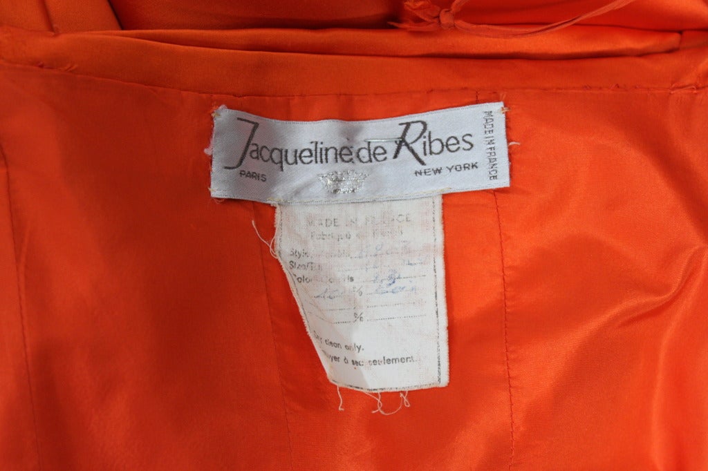 Women's Jacqueline de Ribes Tangerine Architectural Gown For Sale