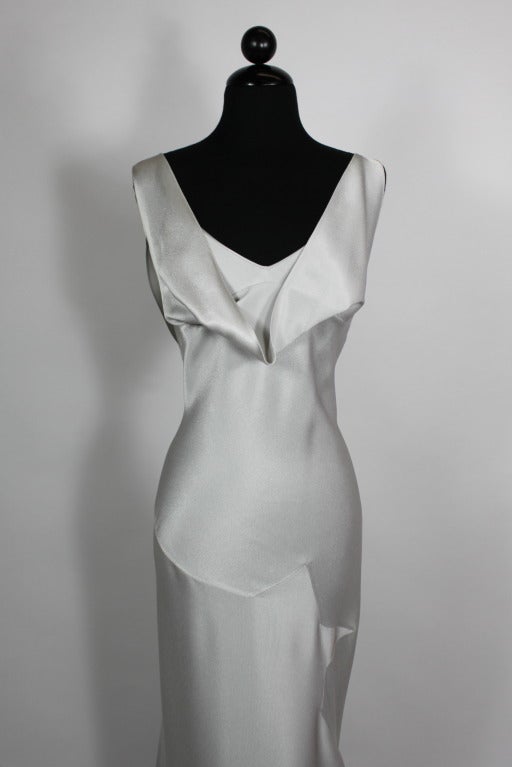 John Galliano Pewter Bias Gown In Excellent Condition In Los Angeles, CA