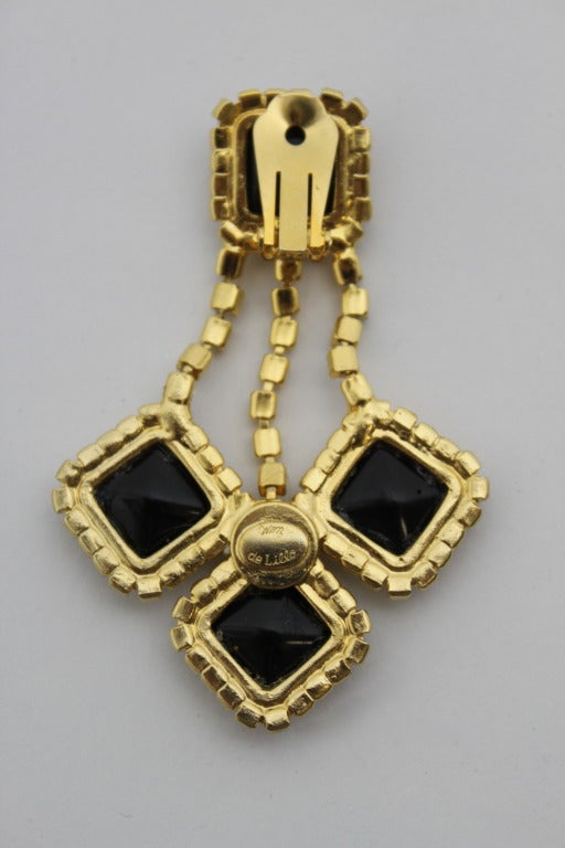 William de Lillo 1960s Black & White Collar Necklace with Earrings 2