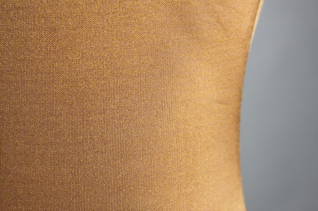 1970s Halston Bronze Silk Jersey Gown 1