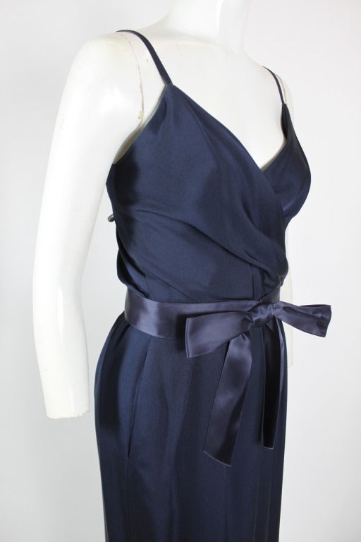 Black Christian Dior 1984 Couture Silk Gown with Jacket For Sale