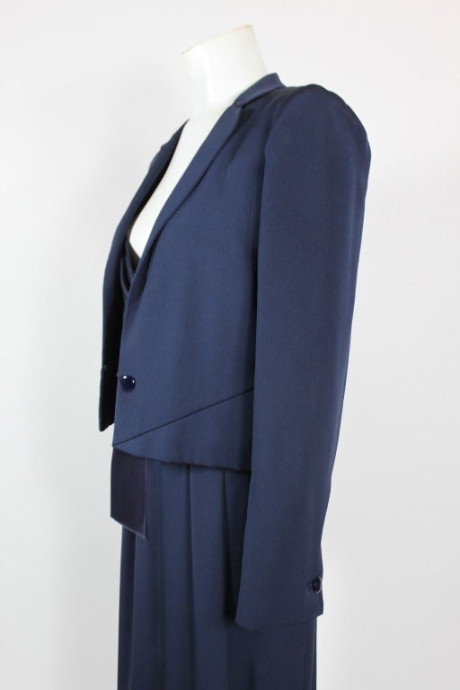 Christian Dior 1984 Couture Silk Gown with Jacket For Sale 2