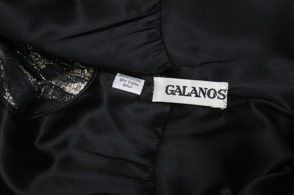 GALANOS Metallic Woodgrain Gown with Wrap 6