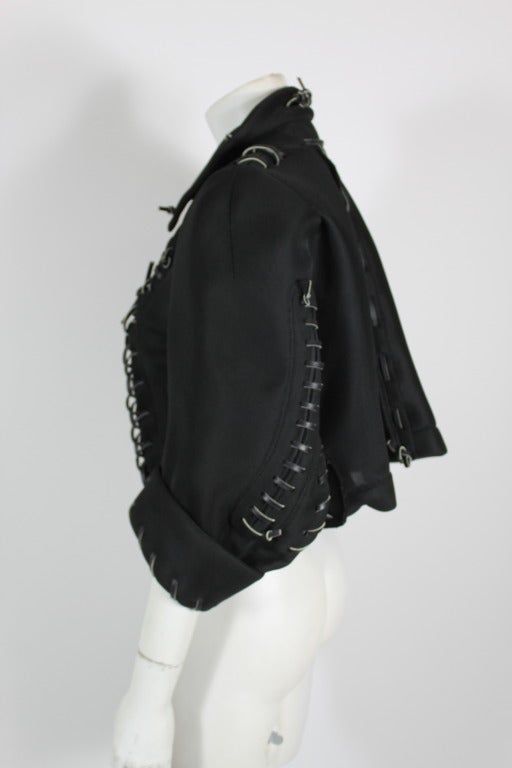 COMME des GARÇONS Football Leather Cord Motorcycle Jacket In Excellent Condition In Los Angeles, CA