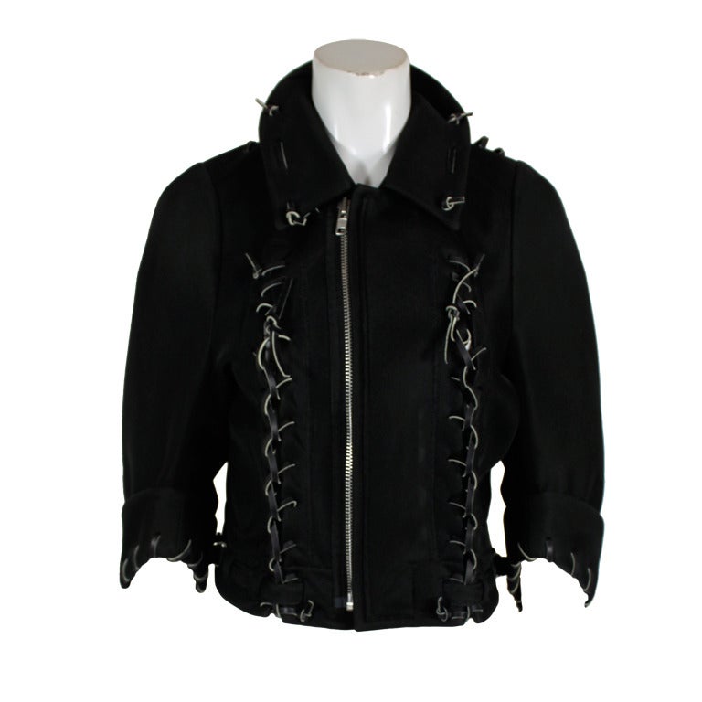 COMME des GARÇONS Football Leather Cord Motorcycle Jacket