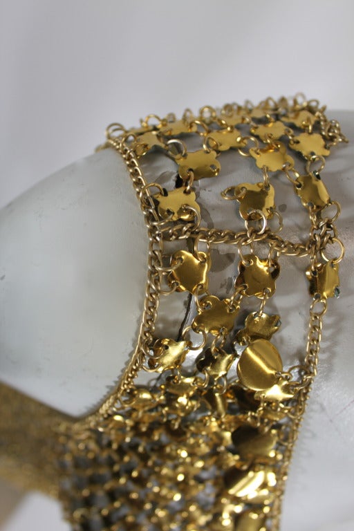 1960s Gold Paillette Chain Linked Gown 1