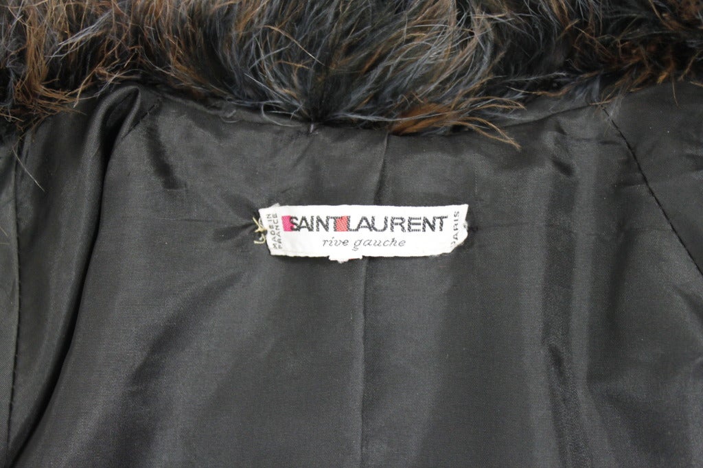 YSL Blue and Brown Marble Maribou Coat 4