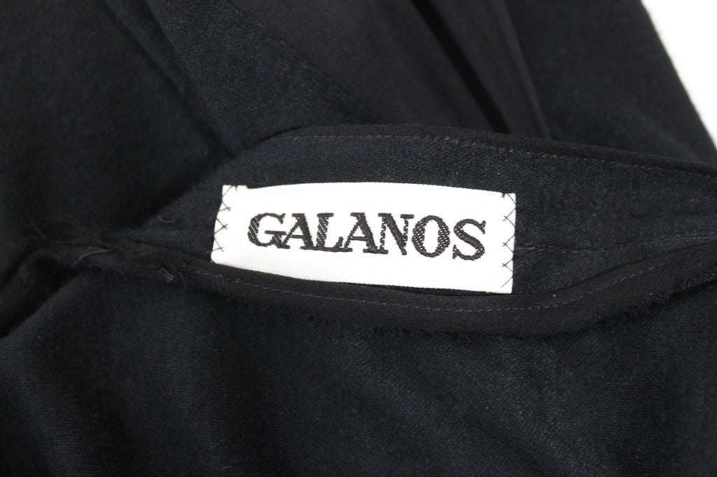 Galanos 1990s Black Jersey Gown with Tiered Chiffon Petal Sleeves For Sale 5