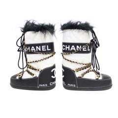 Chanel Quilted Snow Boots