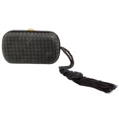 Bottega Veneta Classic Woven Evening Clutch with Tassel