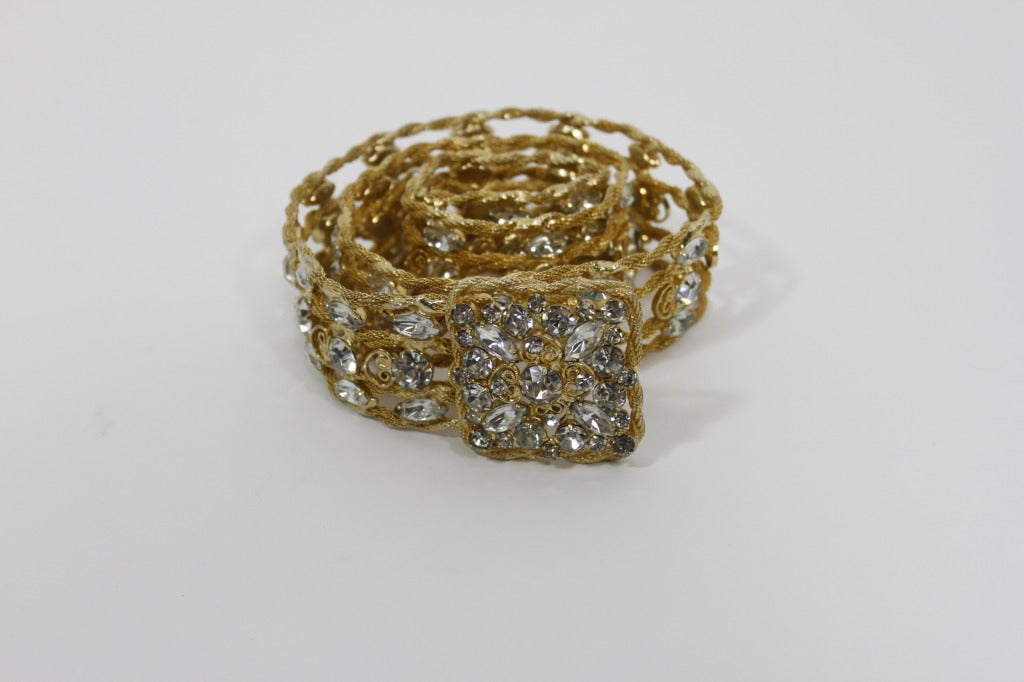 Juliana for KJL Goldtone Mesh Belt with Rhinestones In Excellent Condition In Los Angeles, CA