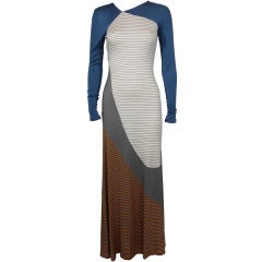 70s Burrows Jersey Color Block & Striped Gown