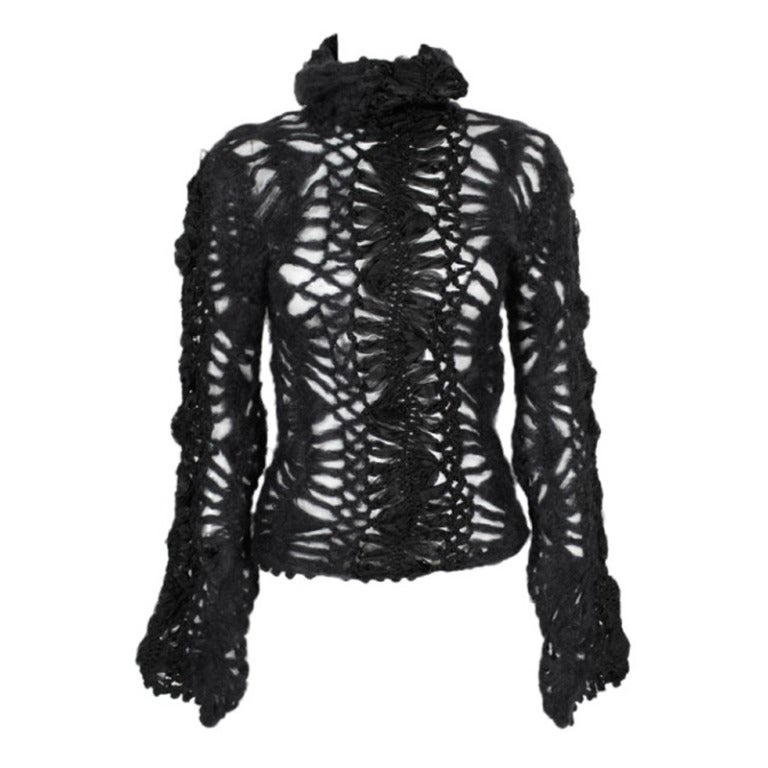 Christian Dior Wool Cashmere Crochet Sweater