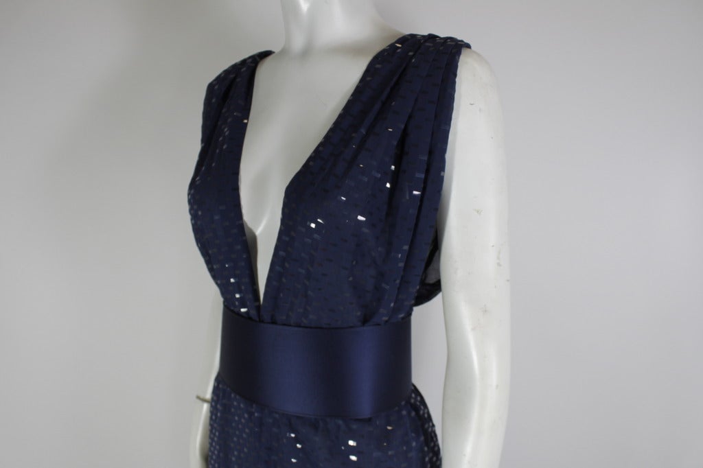 Galanos Navy Palazzo Pant Jumpsuit - belt not included 2