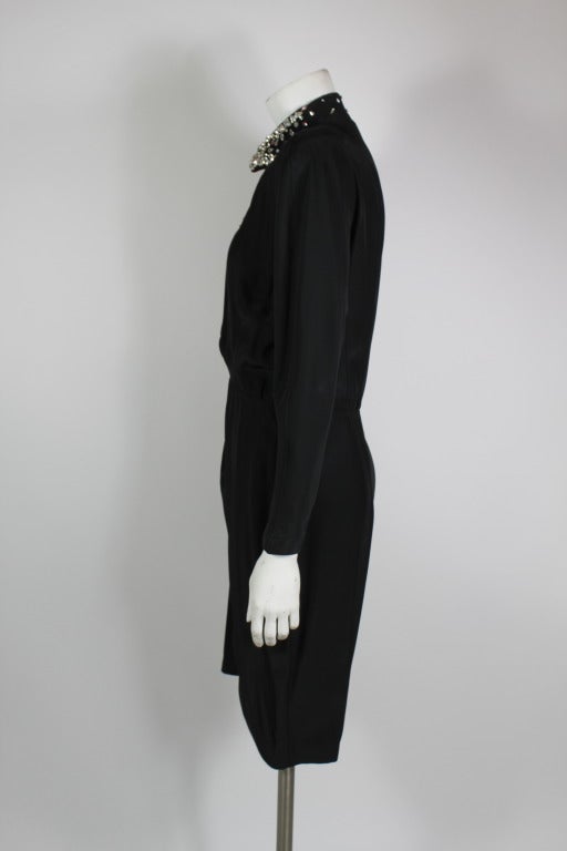 Women's Thierry Mugler 1990s Wrap Dress with Rhinestone Cutout