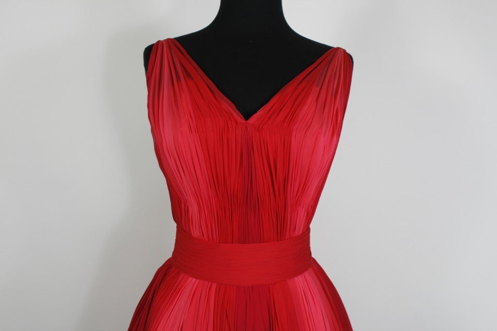 1960s Sophie of Saks Ombrè Rosy Pink Party Dress with Bows 2