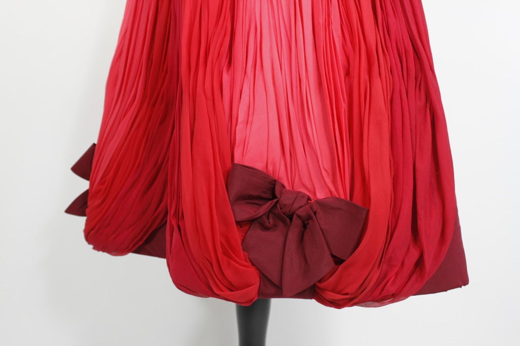 1960s Sophie of Saks Ombrè Rosy Pink Party Dress with Bows 4