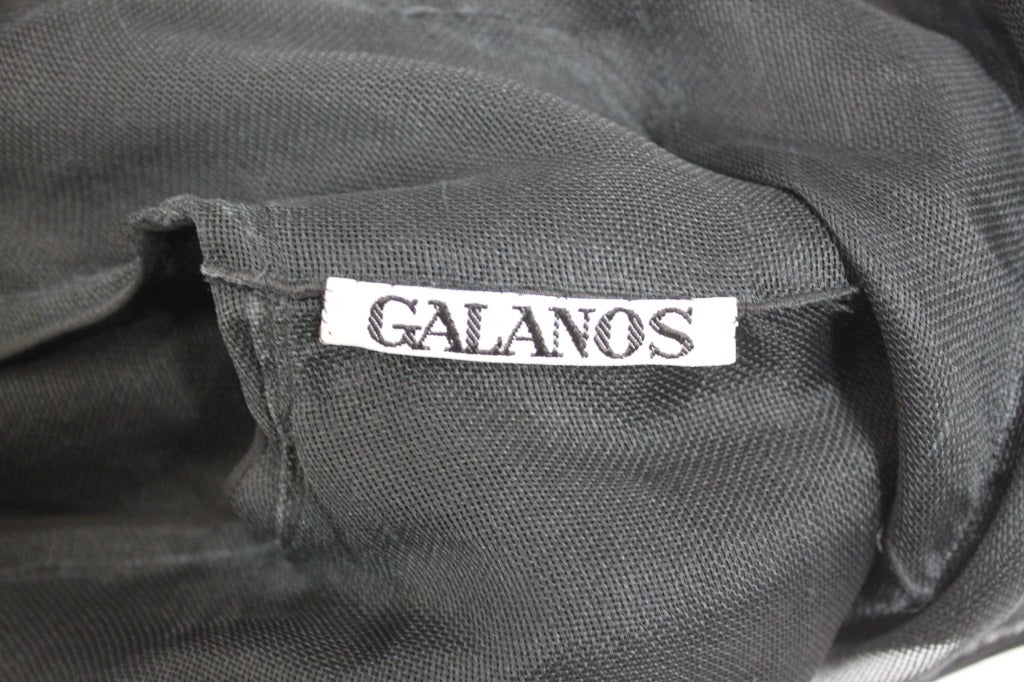 Galanos Black Ruffled Silk Gazar Jacket 4