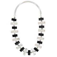 1980s Lucite Modernist Architectural Necklace